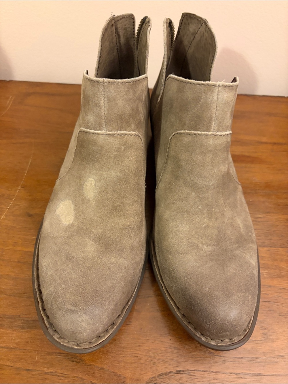 Born Women's Suede Ankle Booties in Taupe